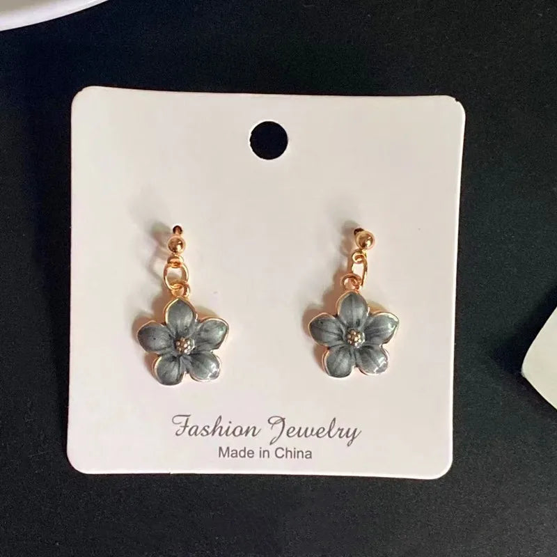 Korean Fashion Choker Necklace for Women Girl Colorful Flower Design Pendant Necklace Cute Romantic Neck Jewelry Wholesale
