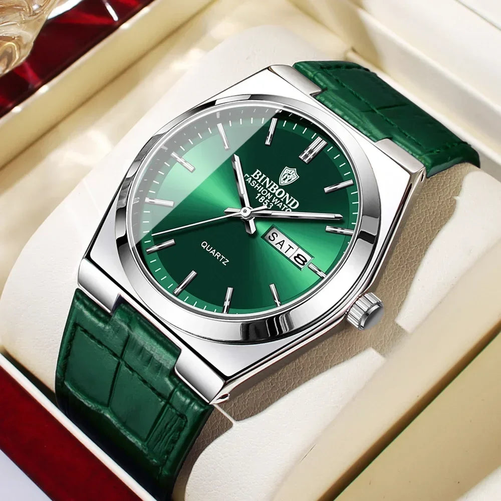 2026 Casual Business Leather Fashion Quartz Wristwatches Gold Clock Men Luxury Watch Automatic Watches Mens Gifts Montre Homme