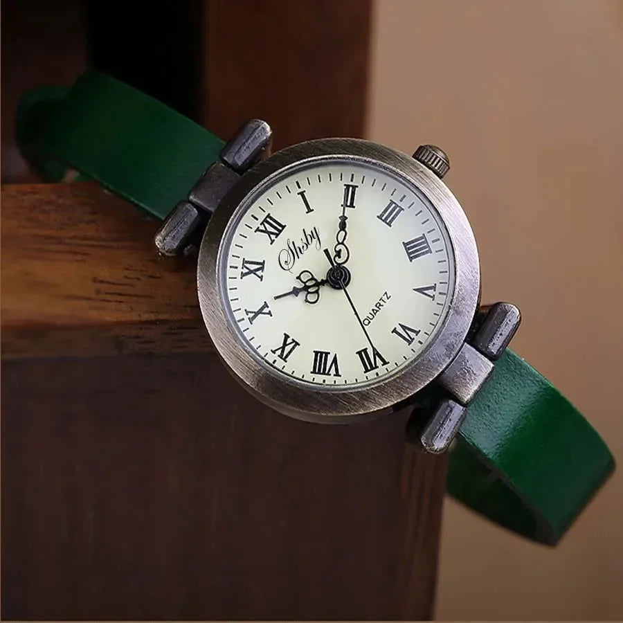 Shsby New Fashion Hot-Selling Female Antique bronze leather watch ROMA Vintage Watch Women Dress Watches