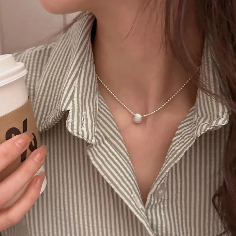 VENTFILLE 925 Silver Circular Geometry Rose Necklace Dropwise Glaze Korean Gentle Jewelry Birthday Gift Wholesale