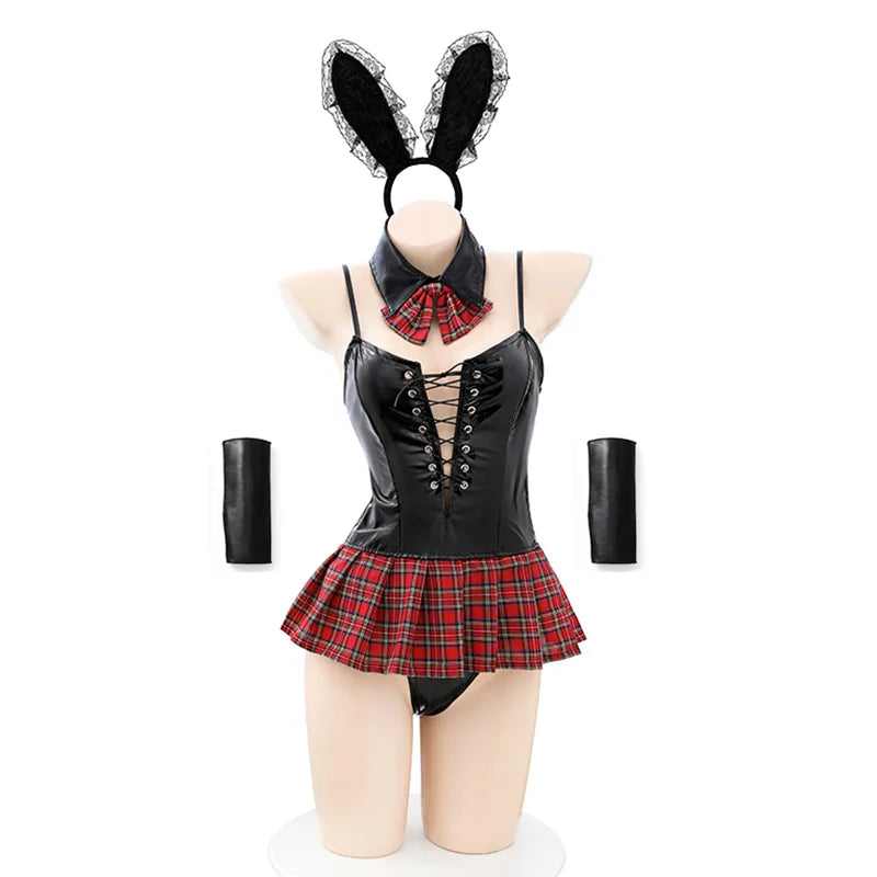 Sexy Bunny Girl Cosplay Costumes Women Hollow Out Erotic Lingerie Set Anime Rabbit Nightclub Role Play Outfits Sex Porn Uniform
