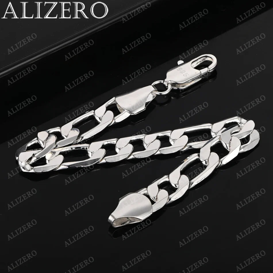 ALIZERO 925 Sterling Silver Bracelet 4/6/8/10/12mm Chain Bracelets For Men Women Fashion Party Fine Jewelry Wholesale