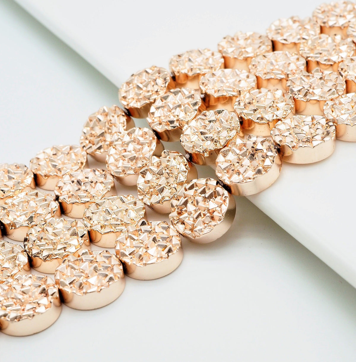 Natural Druzy Style Light Rose Gold Hematite, sku#S99