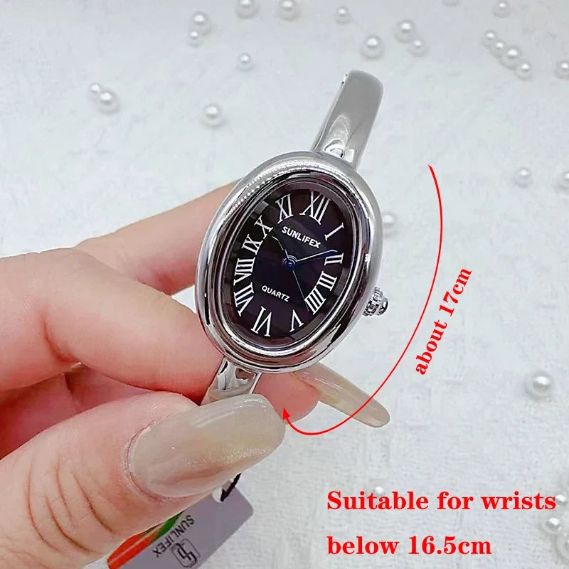 Famous Brand Women Quartz Watch Fashion Luxury Gold Wristwatch Gift Ladies Rome Dial Bracelet Watch Dropshipping Clock