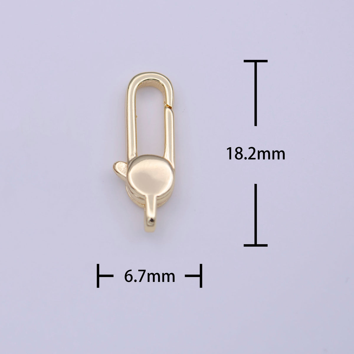 Long Gold Parrot Claw Clasp / Silver Oval lobster clasp 18x7mm K-246 K-287