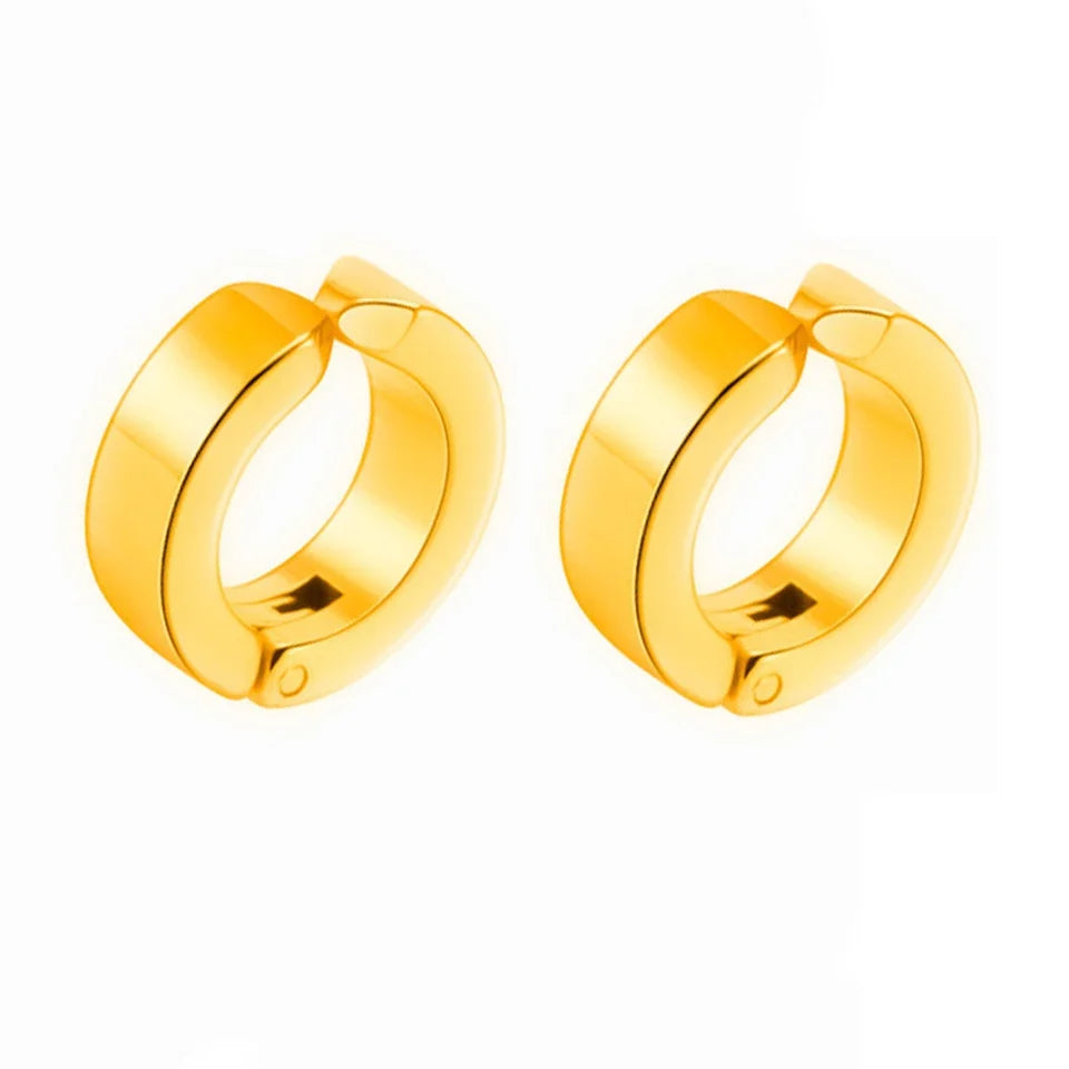 ZAKOL 2pcs/set Fashion Ear Clip Non Piercing Earrings Fake Earrings for Men Circle Round Earring Punk Rock Style Jewelry Gift