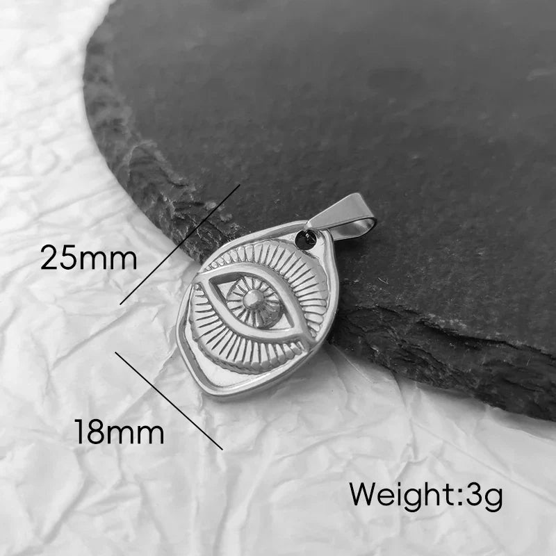 Hip Hop Eyes Evil Necklace - Devil's Eye Pendant Jewelry for Men Women | Gold Plated Stainless Steel Religious Gift