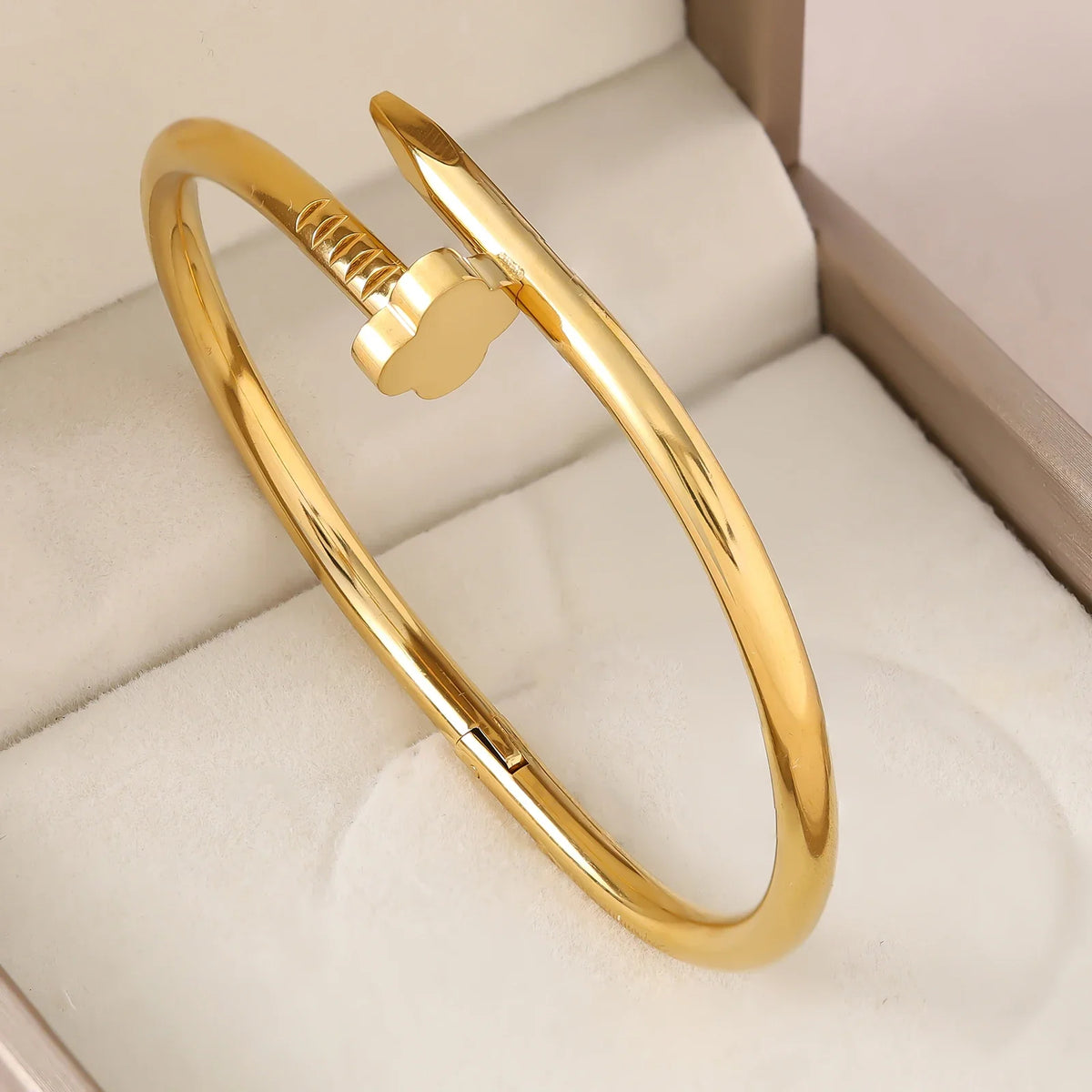 1pc 18K Gold Plated Stainless Steel Stackable Bracelet With Chain And Clover Design, Fashion Style For Women, Suitable For Casua