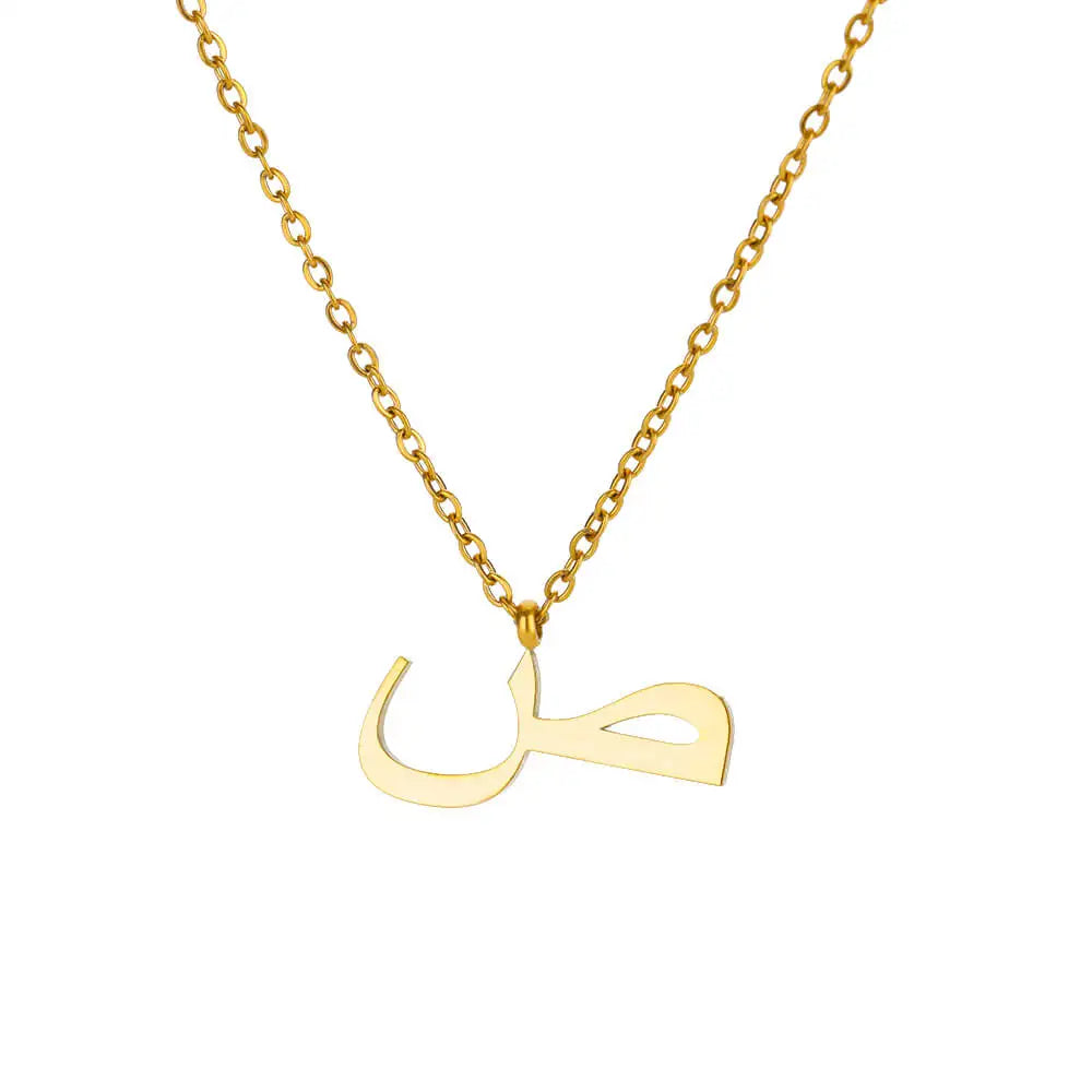 Arabic Letter Name Necklaces For Women Stainless Steel Alphabet Pendant Chain Choker Collar Femme Wedding Aesthetic Jewelry Bff