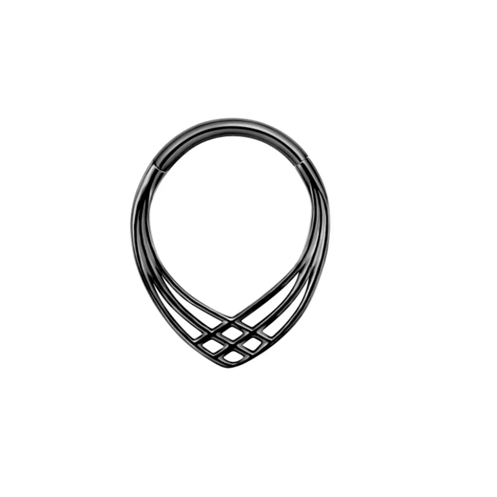 16G Vine Septum Nose Ring Piercing Hinged Clicker 316L Stainless Steel Daith Clicker Helix Cartilage Earring Chain BodyJewelry
