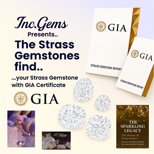 * Hand Cut Cushion D IF GIA Certified 1.25ct Strass Gemstone Simulated Diamond *