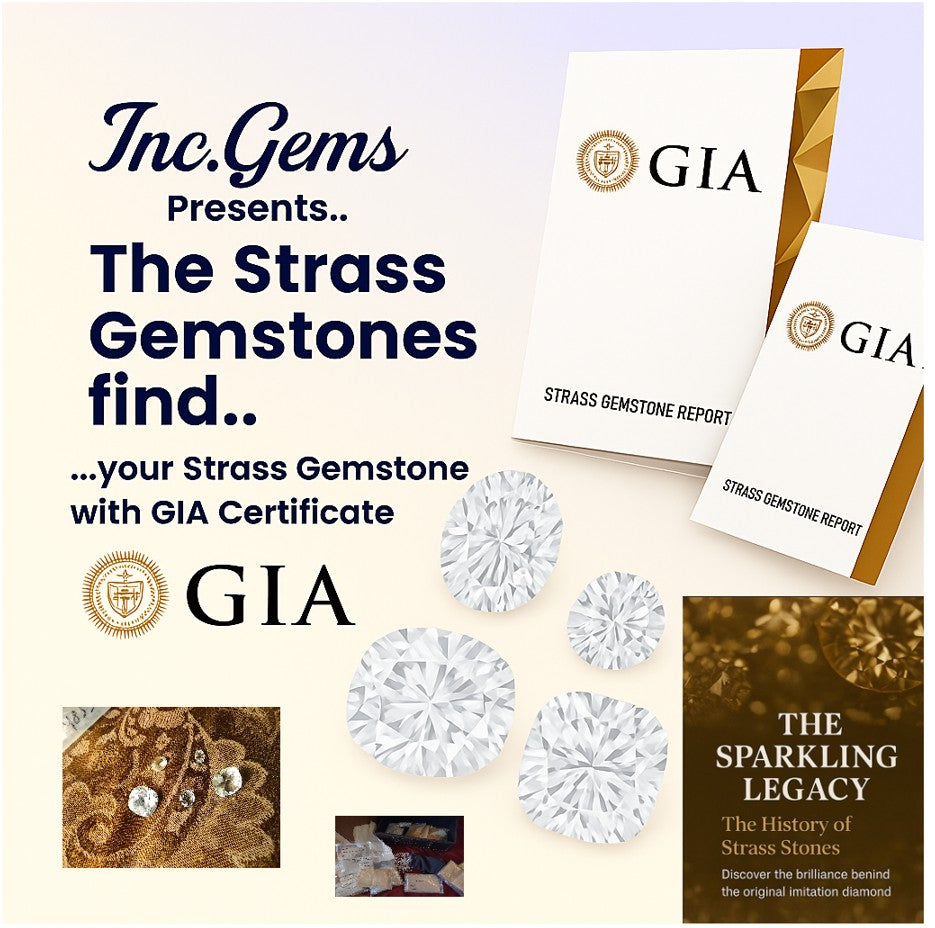 * Early Era 2ct Strass Gemstone Certified Gemological Institue of America G.I.A. *