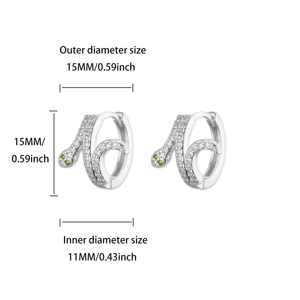 Luxury Zircon Hoop Earrings for Women Gold Color Stainless Steel Butterfly Heart Snake Earring Fashion Party Wedding Jewelry Gif