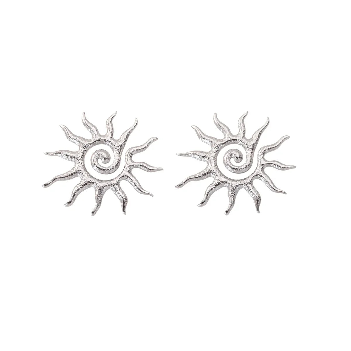 Retro Threaded Sun Earrings For Women Gold Color Stainless Steel Geometric Earrings Hip Hop Party Jewelry Birthday Gifts
