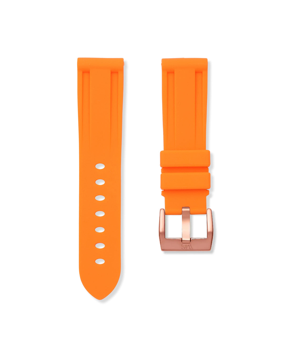 Tangerine Orange Rubber Strap 22mm