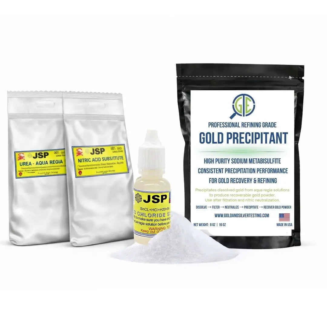 GTE Gold Precipitant (SMB) – Sodium Metabisulfite for Aqua Regia Gold Refining – 8 oz or 16 oz