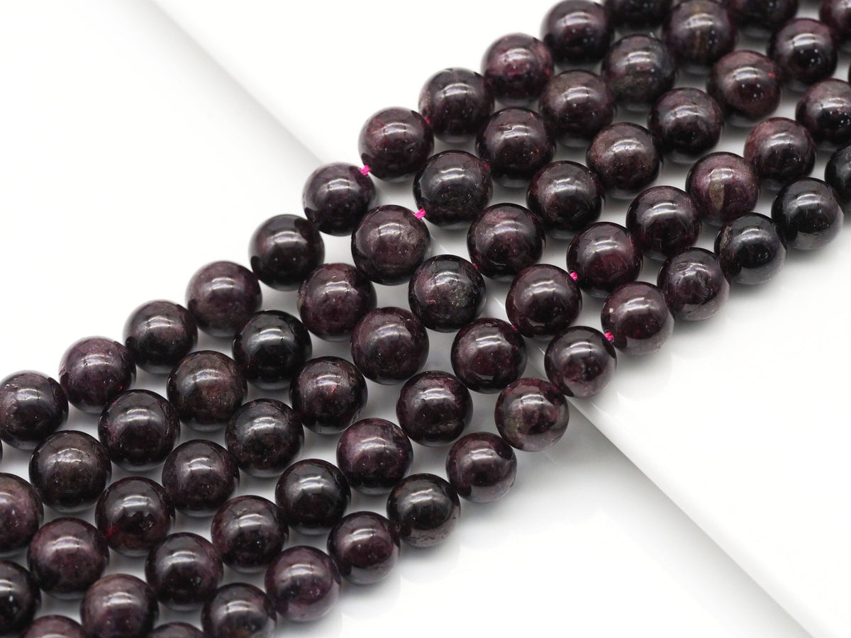 Genuine Red Garnet Round Smooth Beads, Sku#U1359