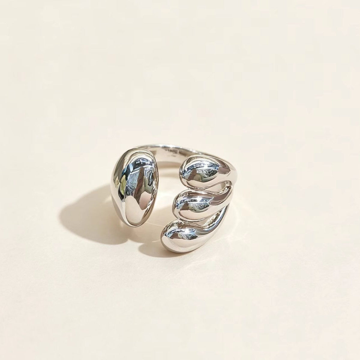 Light-luxury Silver Open-ring In European And American Style
