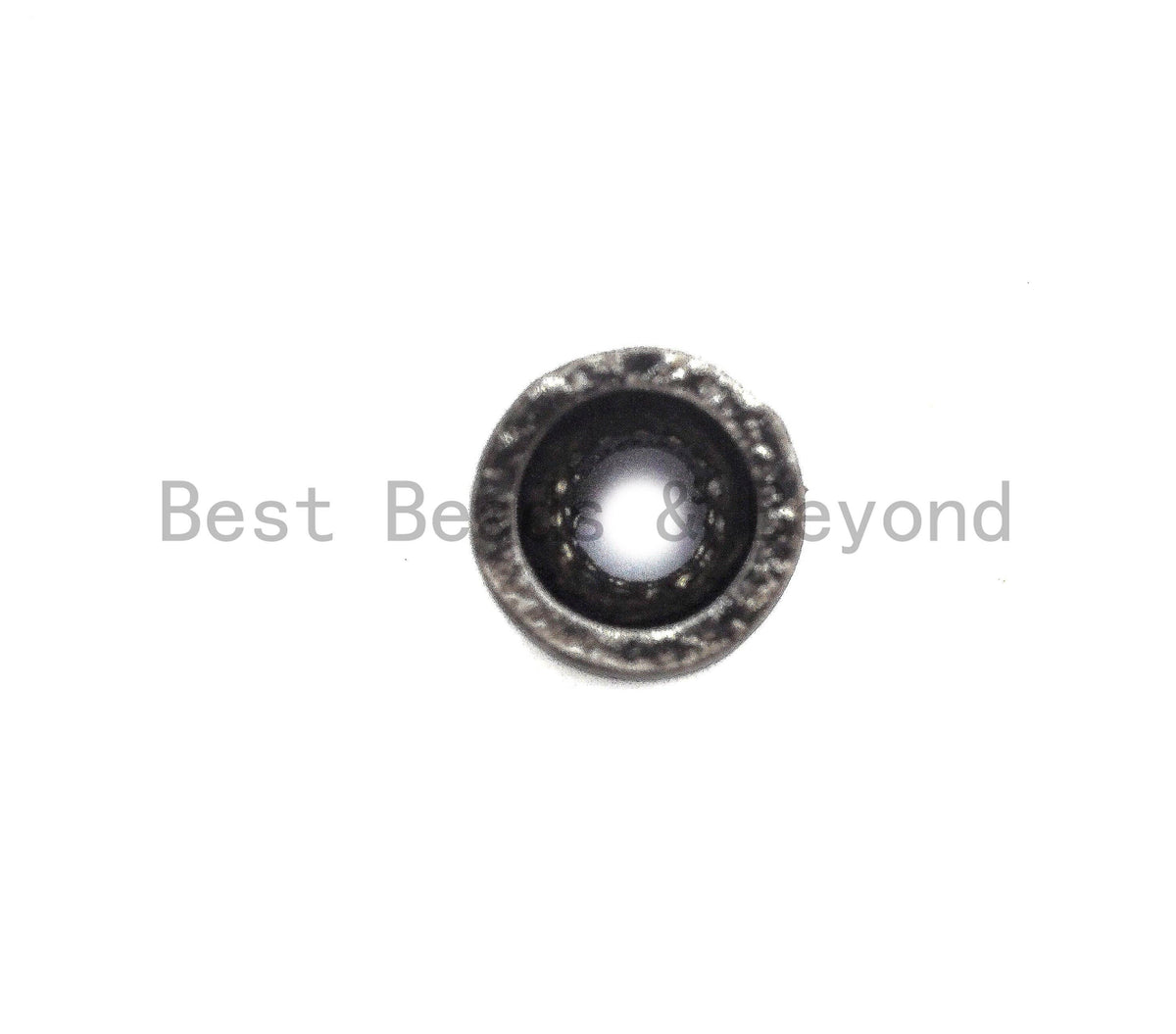 Black CZ Pave On Black Hourglass Spacer Beads, Big Large Hole beads , Cubic Zirconia Drum Barrel Space Beads, 10x8mm, SKU#C90