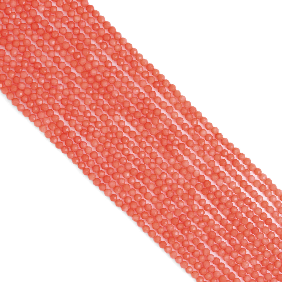 Orange Coral Round Faceted Beads, Sku#U2036