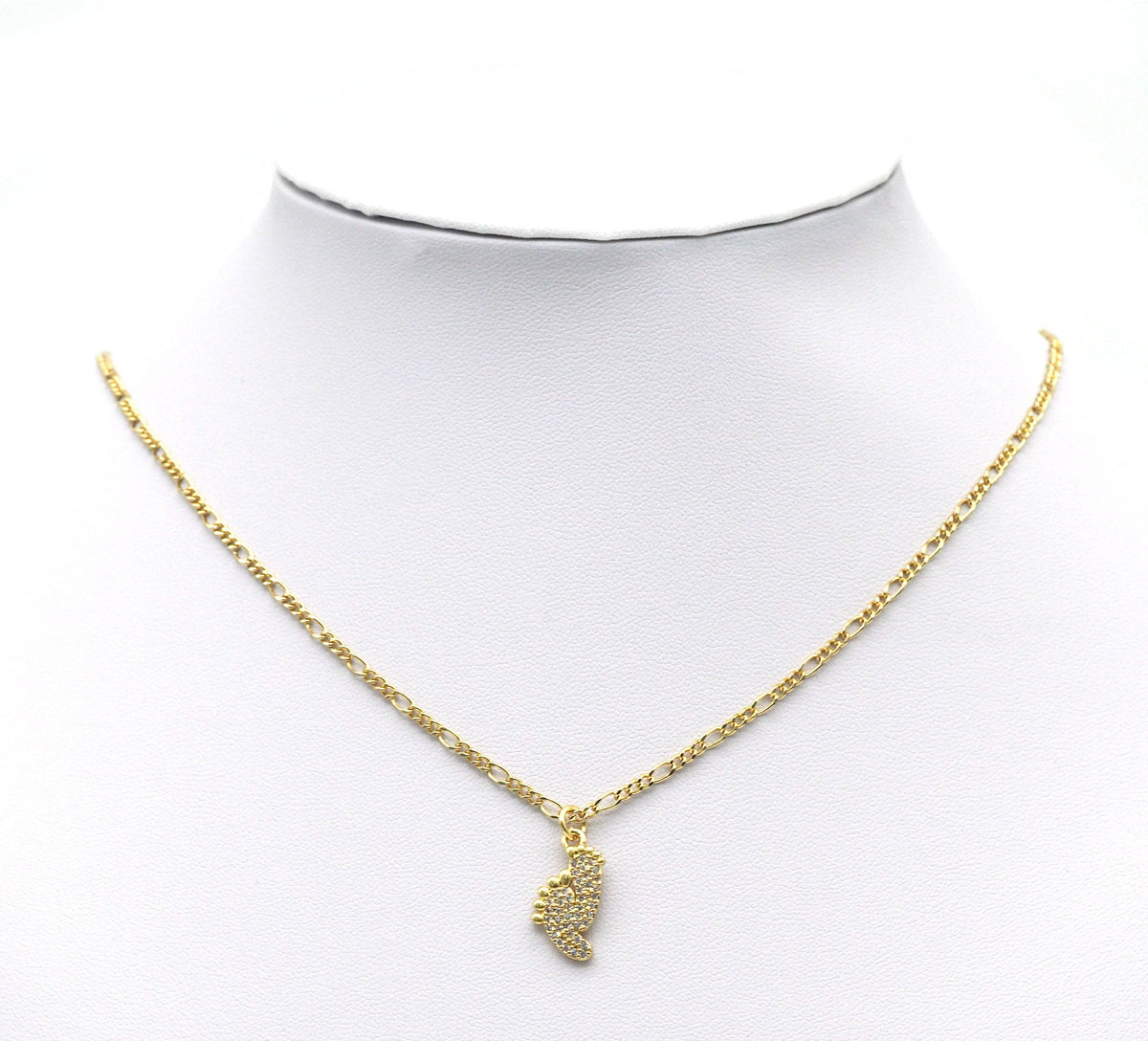 CZ Pave Baby Feet Charm, Sku#LK666