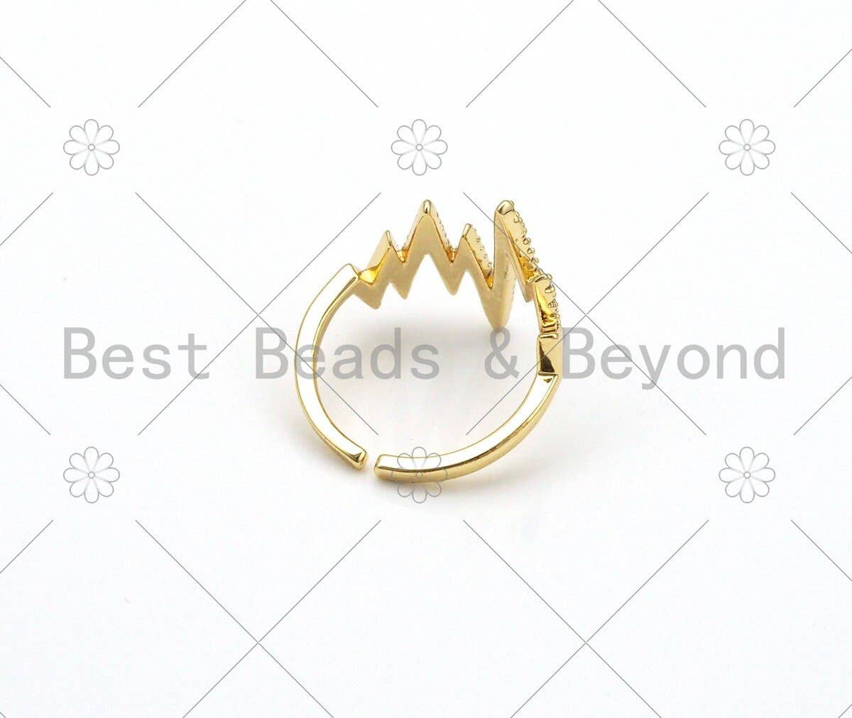 CZ Waves Line Shape Adjustable Ring, Sku#X254