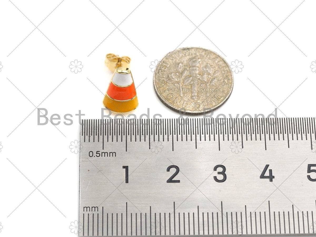 Candy Corn Stud Earrings, Halloween Earrings, Sku#ML17