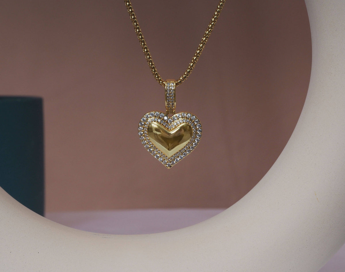 CZ Heart Charm, Sku#LK631