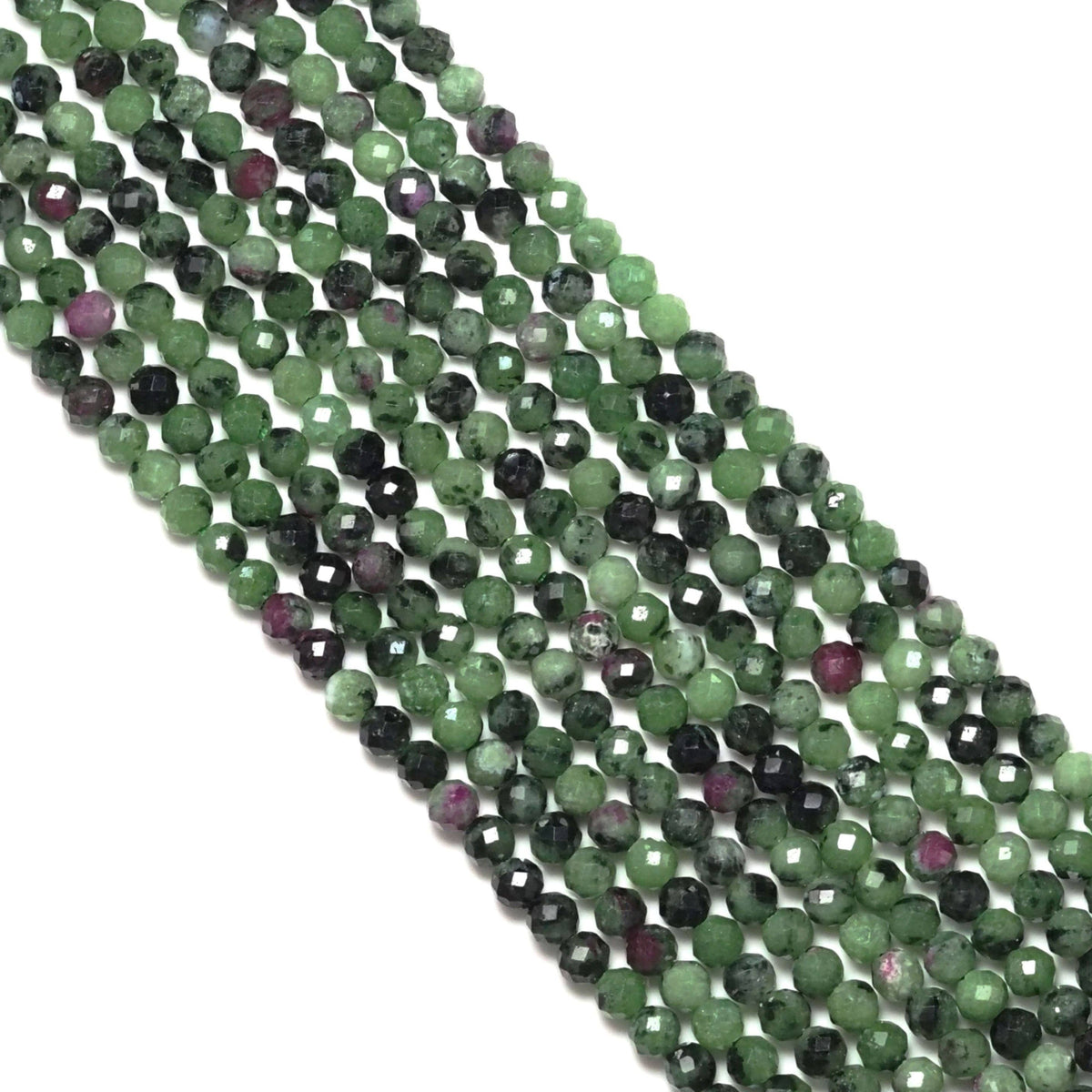 Genuine Ruby Zoisite Round Faceted Beads, Sku#U1741