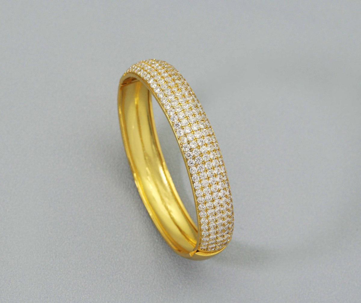CZ Band Bangle Bracelet, Sku#B187C
