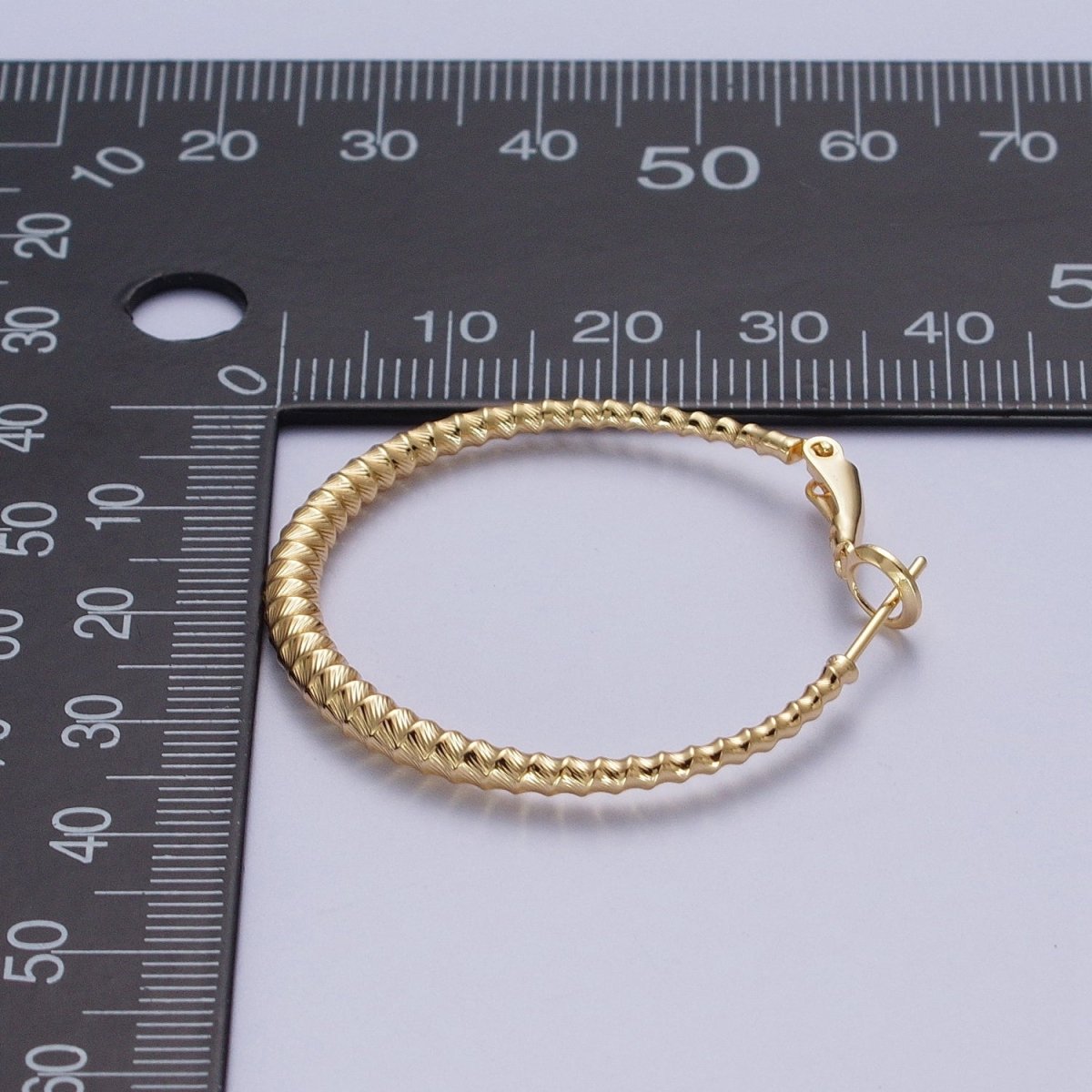 Bamboo Hoop Earrings, Gold Bamboo Hoops, Medium Gold Hoop Lightweight Statement Earring Q-067