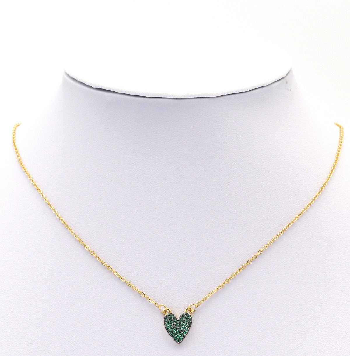 Colorful CZ Gold Heart Charm, Sku#LK772