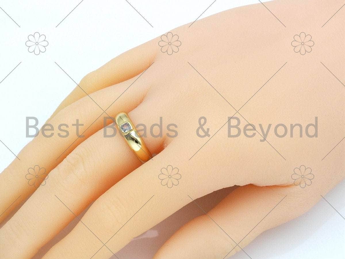 Square CZ Adjustable Ring, Sku#X218