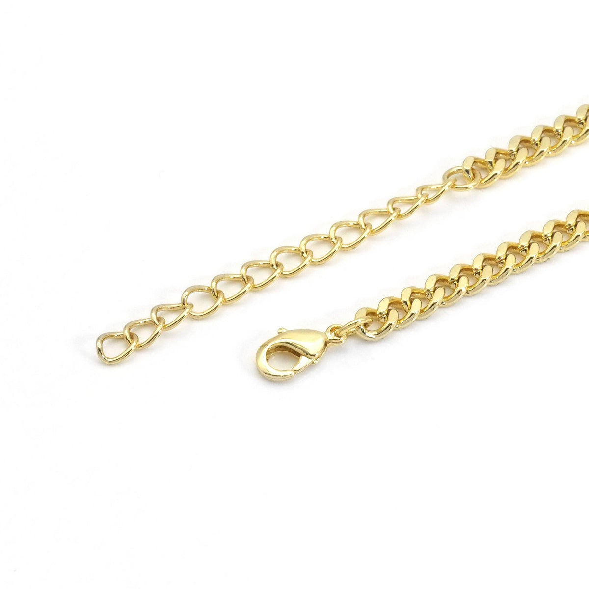 Clear Green Square CZ Gold Link Chain Adjustable Necklace,sku#LX239