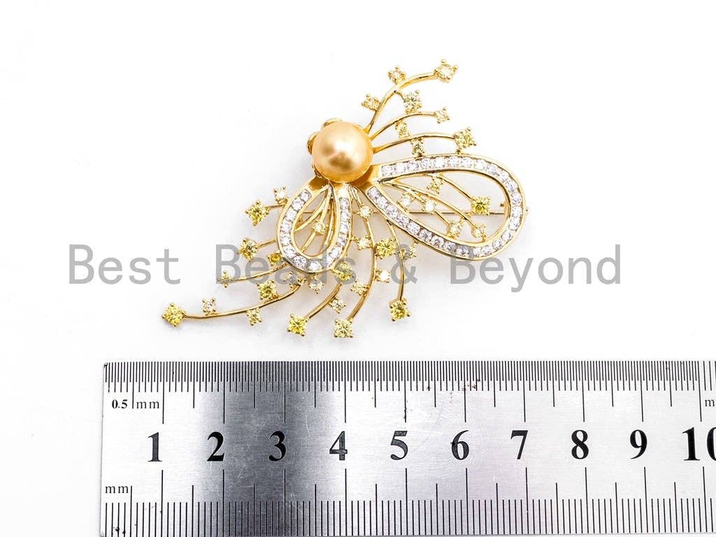 CZ Micro Pave Butterfly Star Brooch Pin,Sku#P25