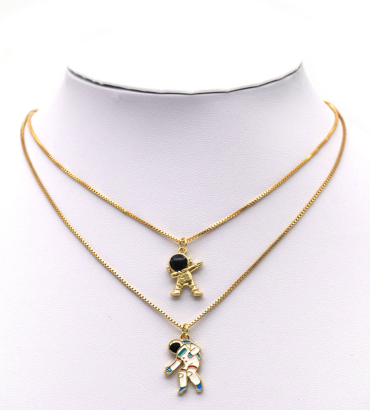 Gold Enamel Astronaut Charm, Sku#LD278