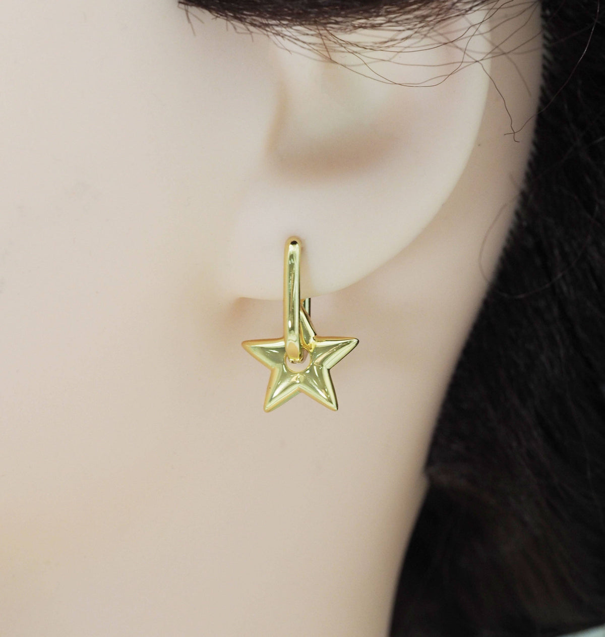 Gold Heart Star Donut Rhombus Hoop Earrings SKULX161