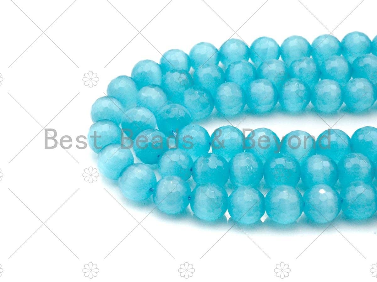 Special Cut Cat's Eye Blue Round Faceted Beads, 6mm/8mm/10mm/12mm Round Faceted, 15.5'' Full Strand, Sku#UA194C
