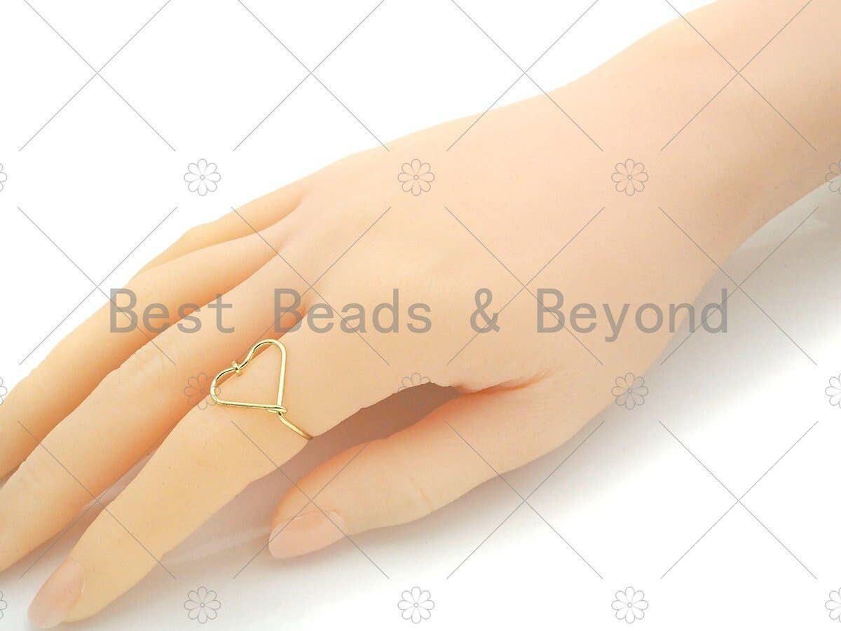 Gold Heart Frame Adjustable Ring, Sku#261