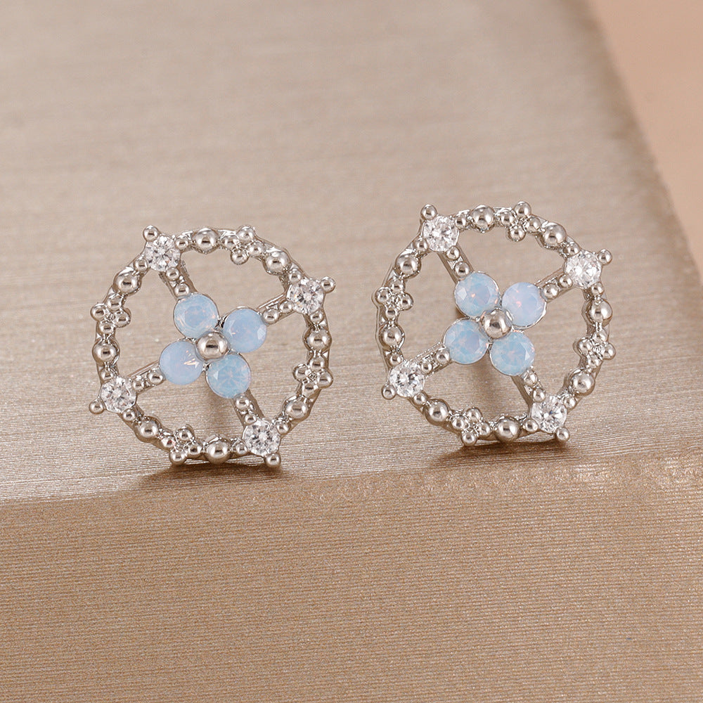 Exquisite Crystal Flower Earrings