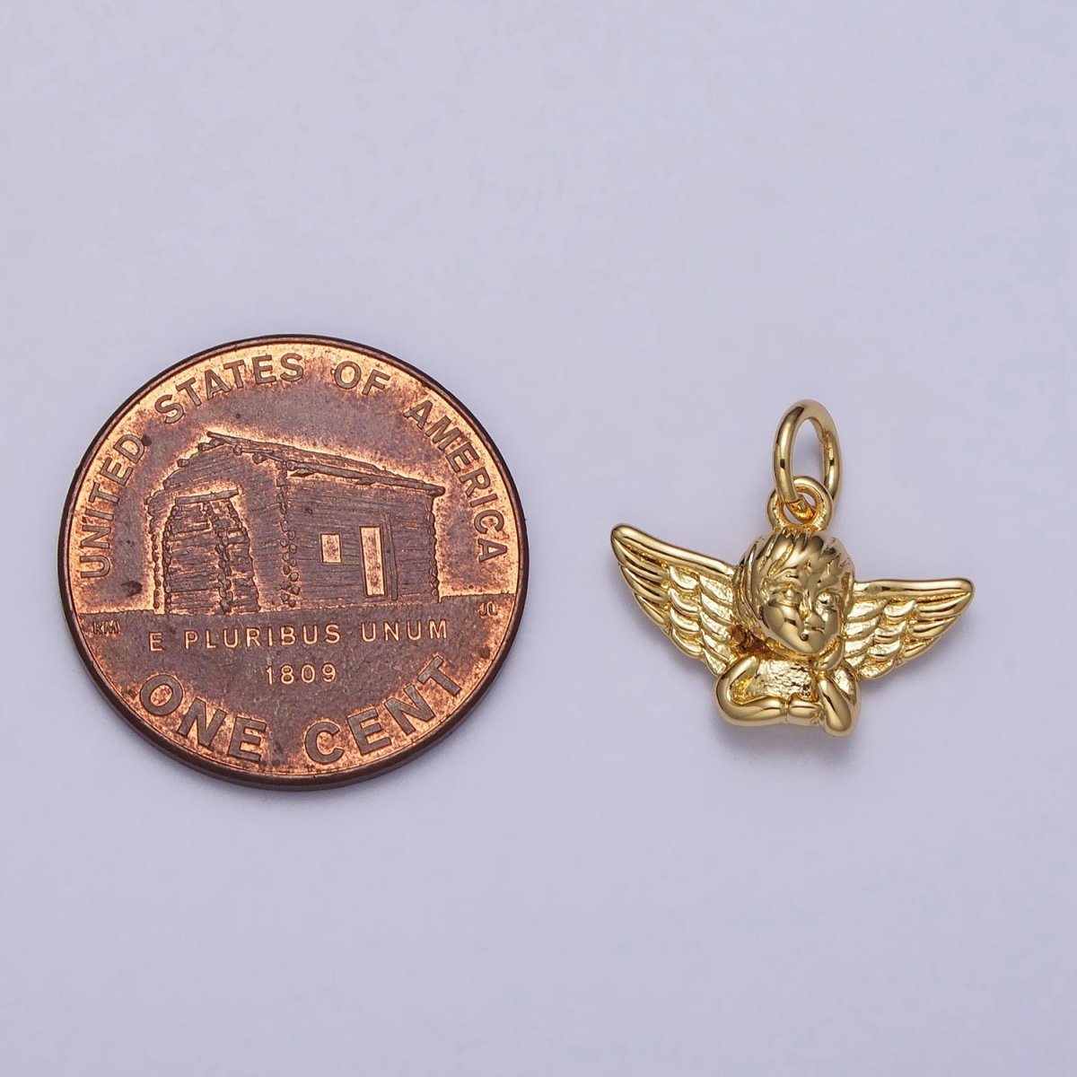 Cherub Baby Angel Valentine Puffed Add-On Charm in Gold & Silver | AC316 AC317
