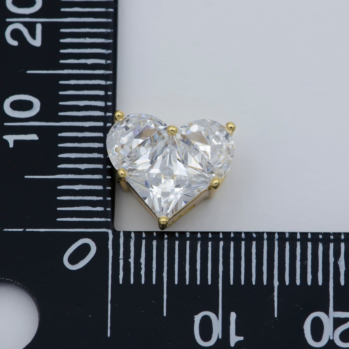 Cubiz Zirconia Heart Beads - 10mm Small Beautiful Bright 3D Love Jewelry Gold Star Beads spacer for Bracelet Necklace Supply B-544