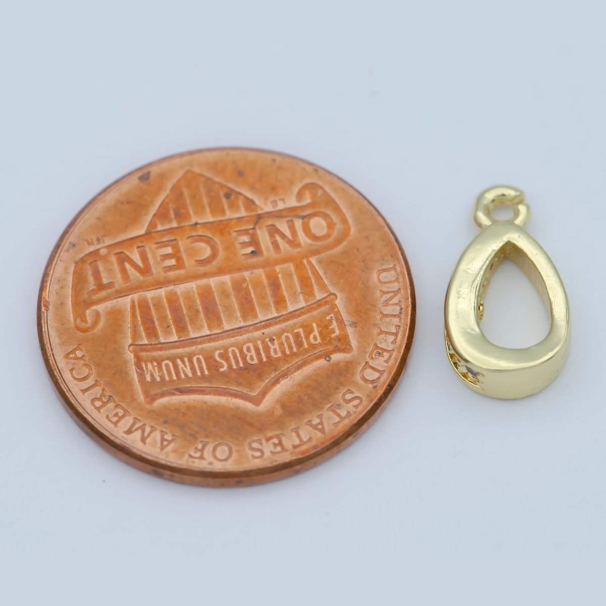 CZ Gold Bails, 12×6.5mm, Micro Pave Cubic Zirconia Bail for Charm Pendant Holders add on Supply Findings M-360