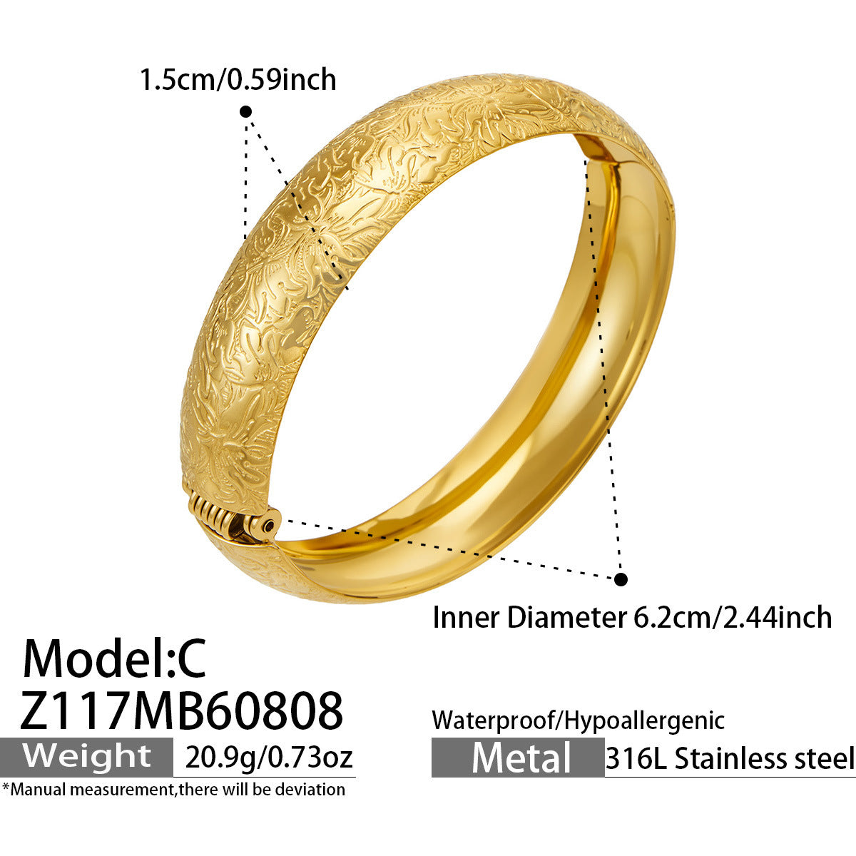 Geometric Multi Heart Charm Bangle 18K Gold Plated Stainless Steel Fashion Women Hand Jewelry For Daily Dating Party Occasions