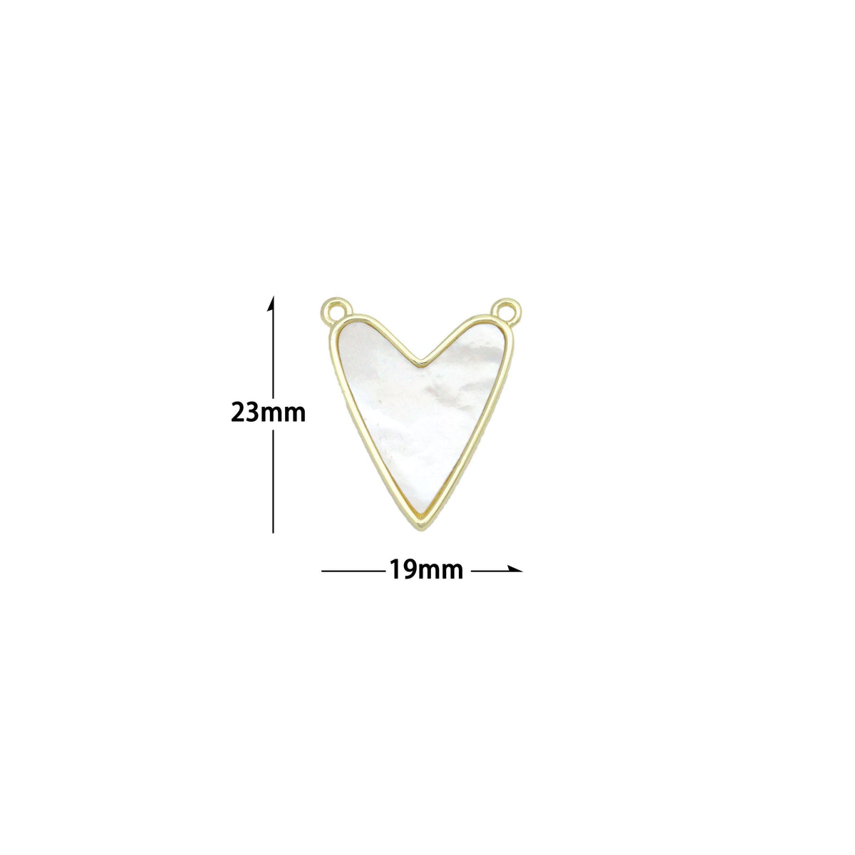 White Mother of Pearl Gold Heart Connector Charm Pendant,Sku#LK1216