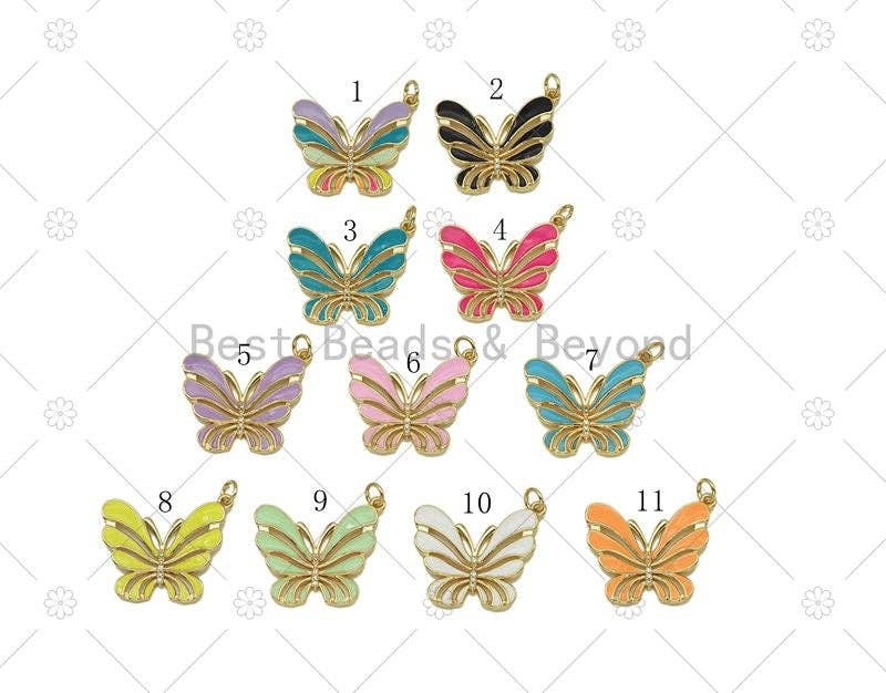 CZ Colorful Enamel Butterfly Shape Pendant,SKU#F1451C