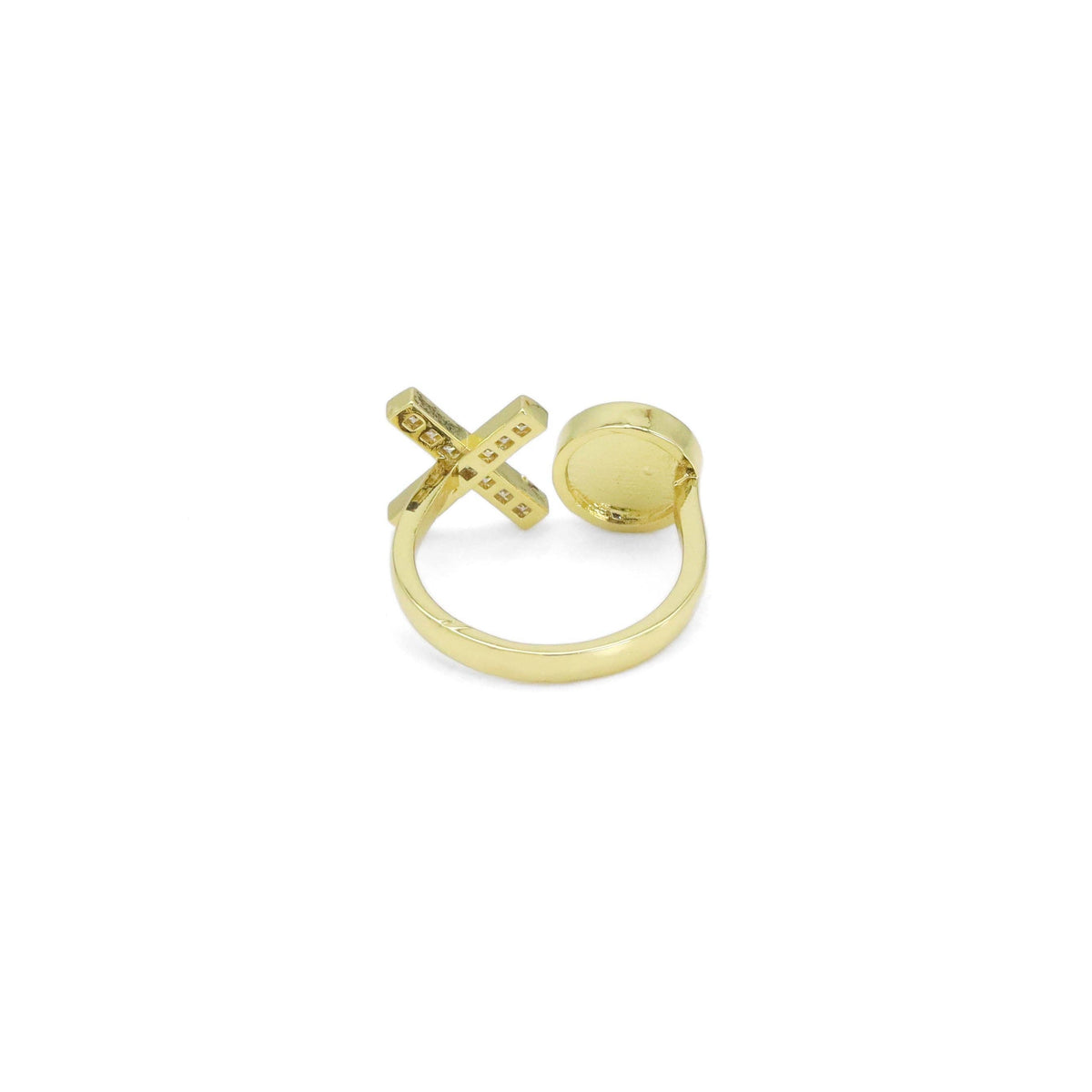 CZ Mother of Pearl XO Adjustable Ring, Sku#LX476