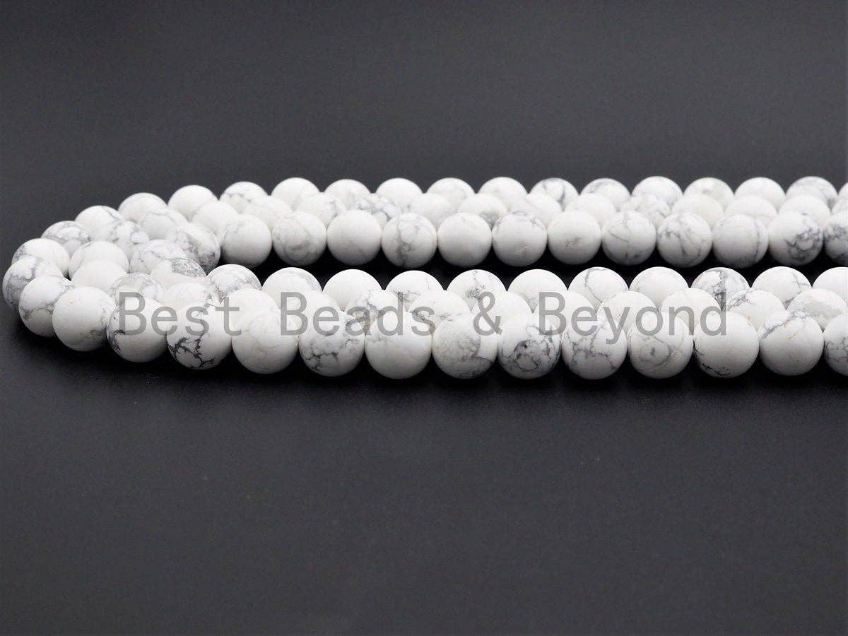 Natural Matt Round Howlite beads, sku#U398