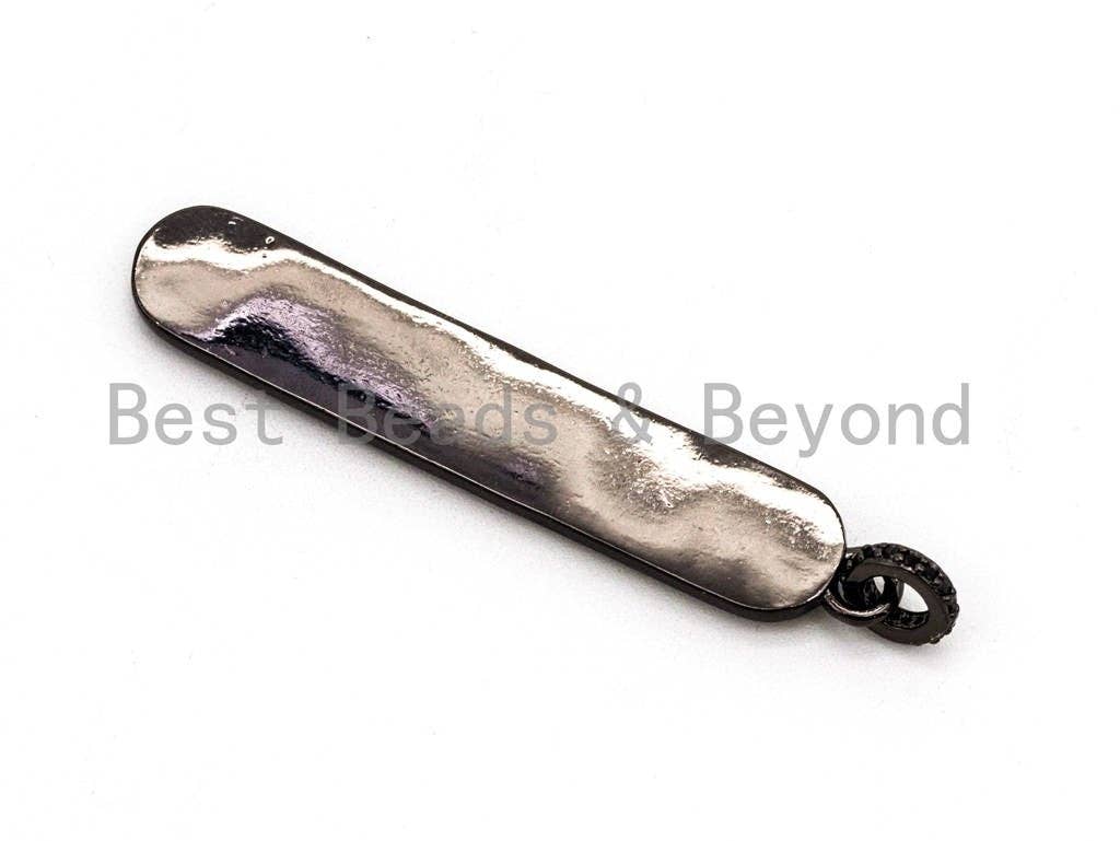 CZ Love Micro Pave Long Bar Love Pendant, Cubic Zirconia Strip Pendant, Micro pave Oval shape pendant, 50x9mm, sku#F354
