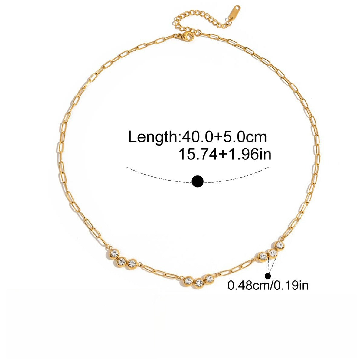 18K gold zircon four-leaf clover necklace